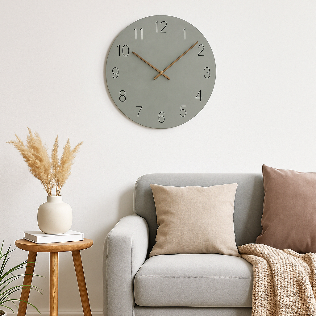 Wooden Minimalist Silent Wall Clock