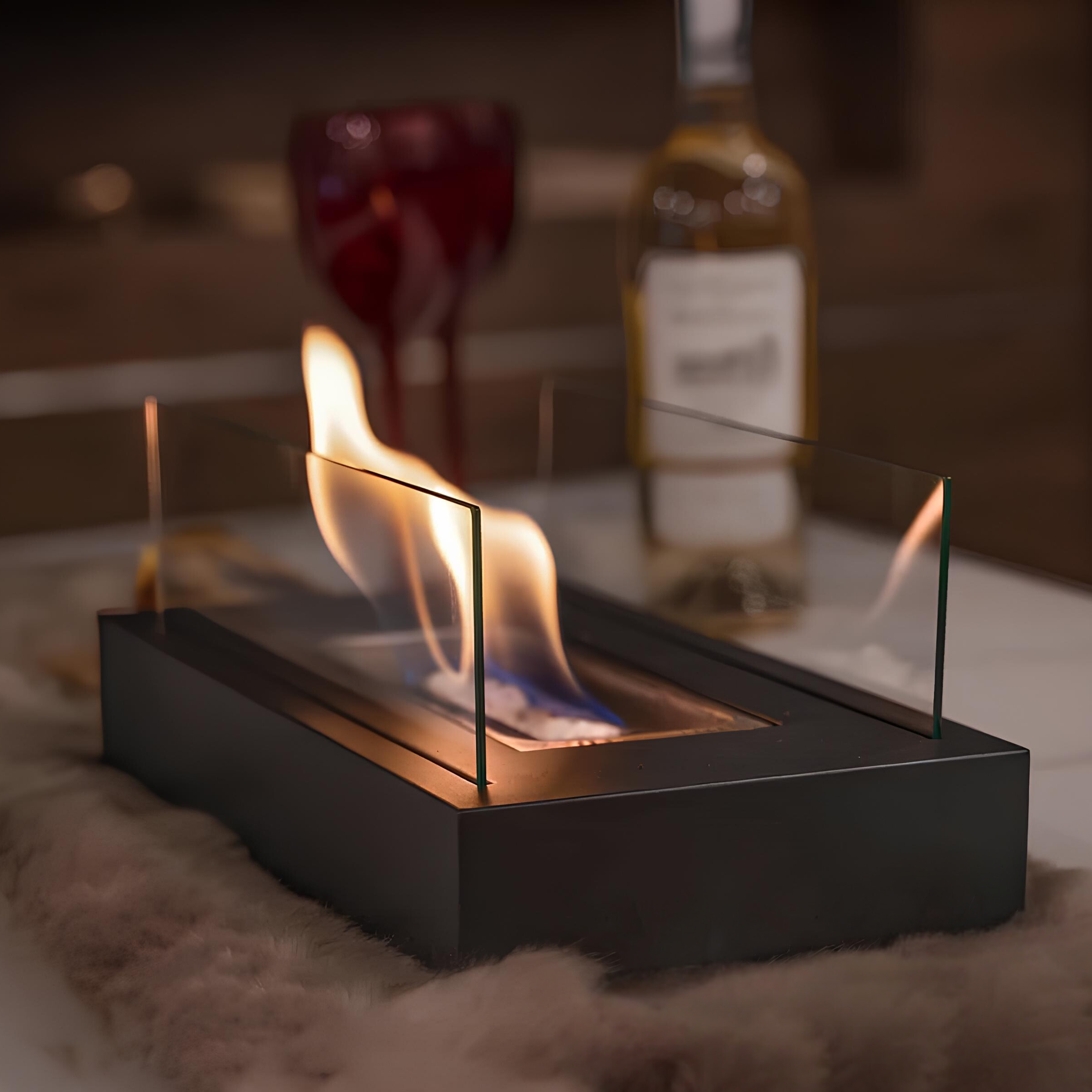 Chimenea de mesa compacta de bioetanol de vidrio