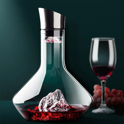 Carafe à vin en cristal avec aérateur en verre