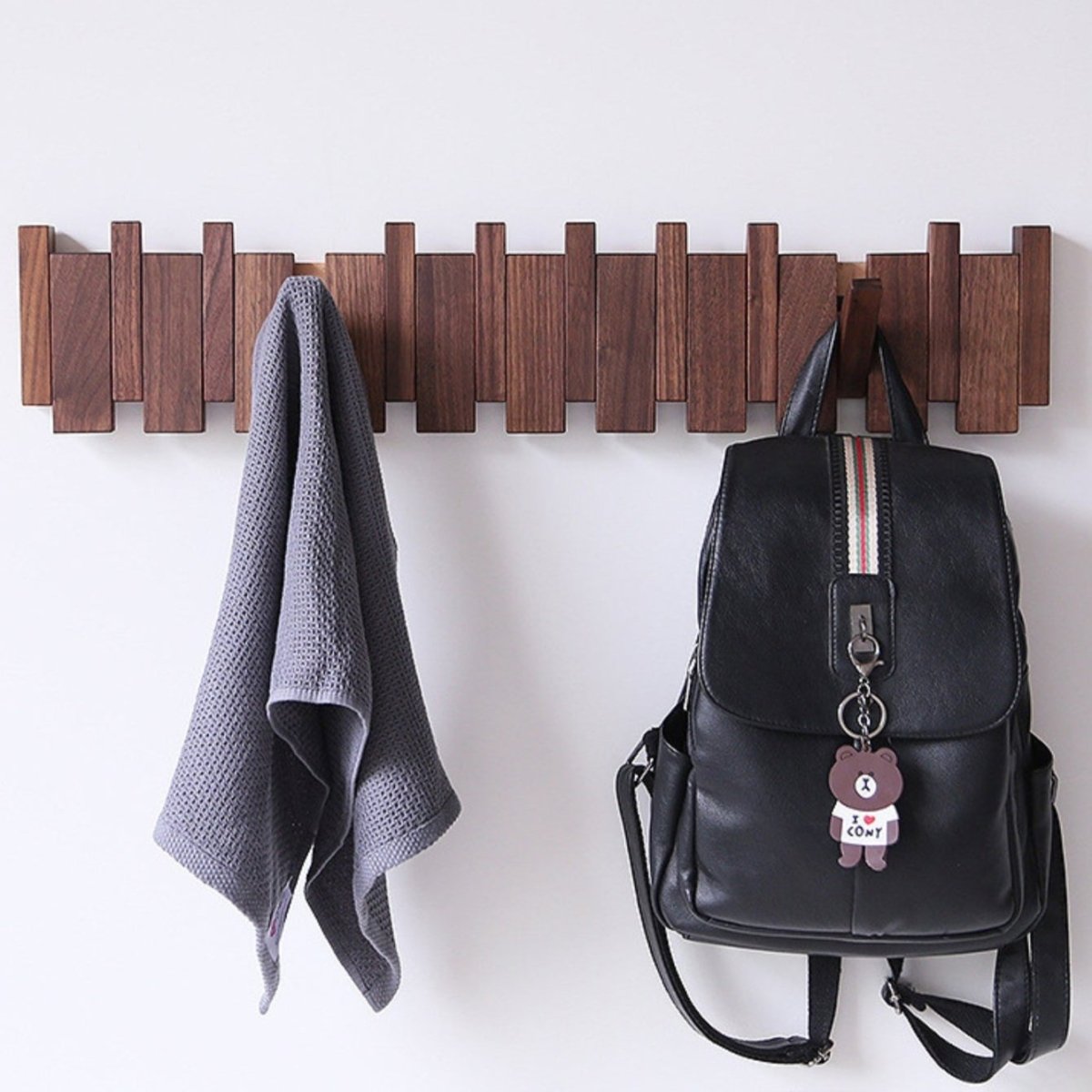 Wood Wall Mounted Tower Trail Coat Hooks