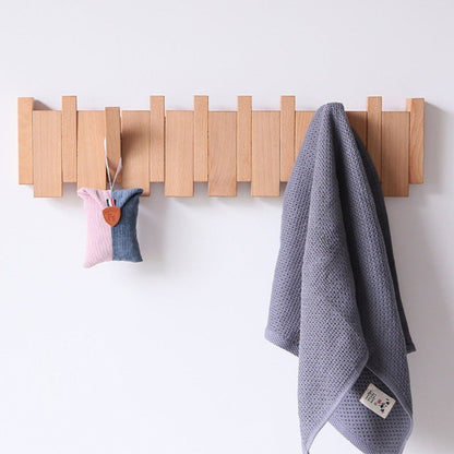 Wood Wall Mounted Tower Trail Coat Hooks