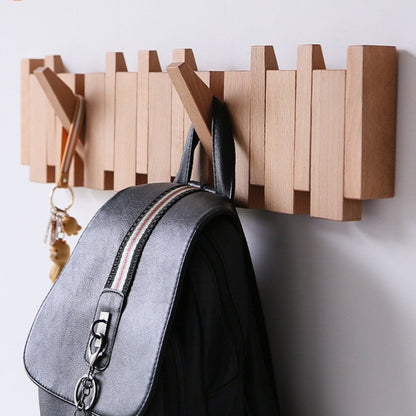 Wood Wall Mounted Tower Trail Coat Hooks