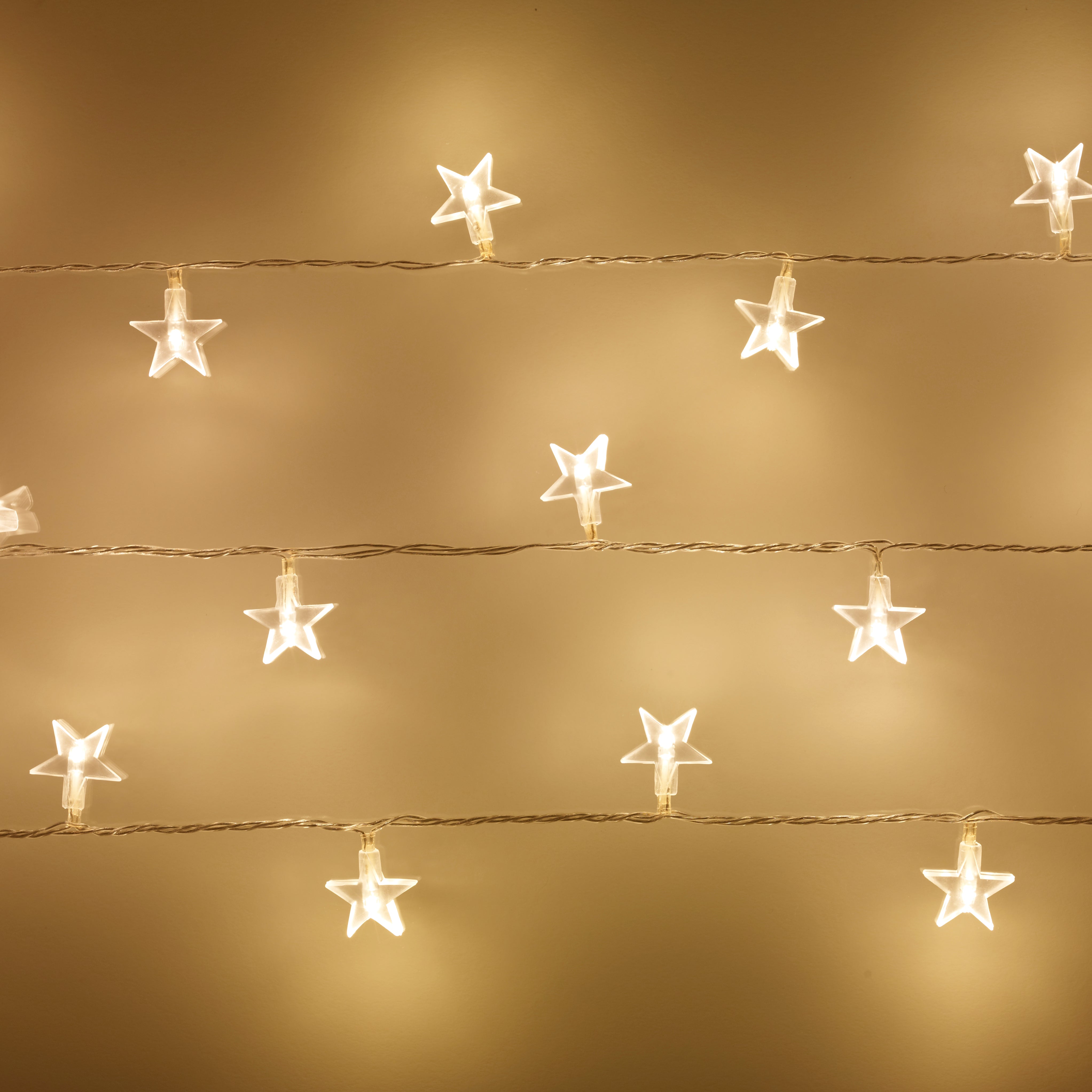 Luces de cadena con estrella LED para decoración navideña