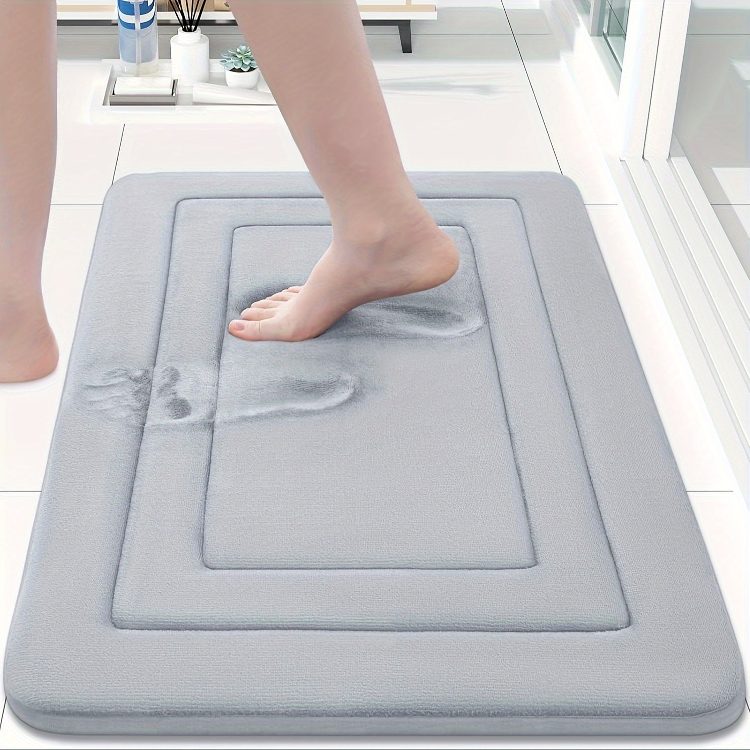 Alfombrilla de baño con acolchado de espuma viscoelástica para mayor comodidad