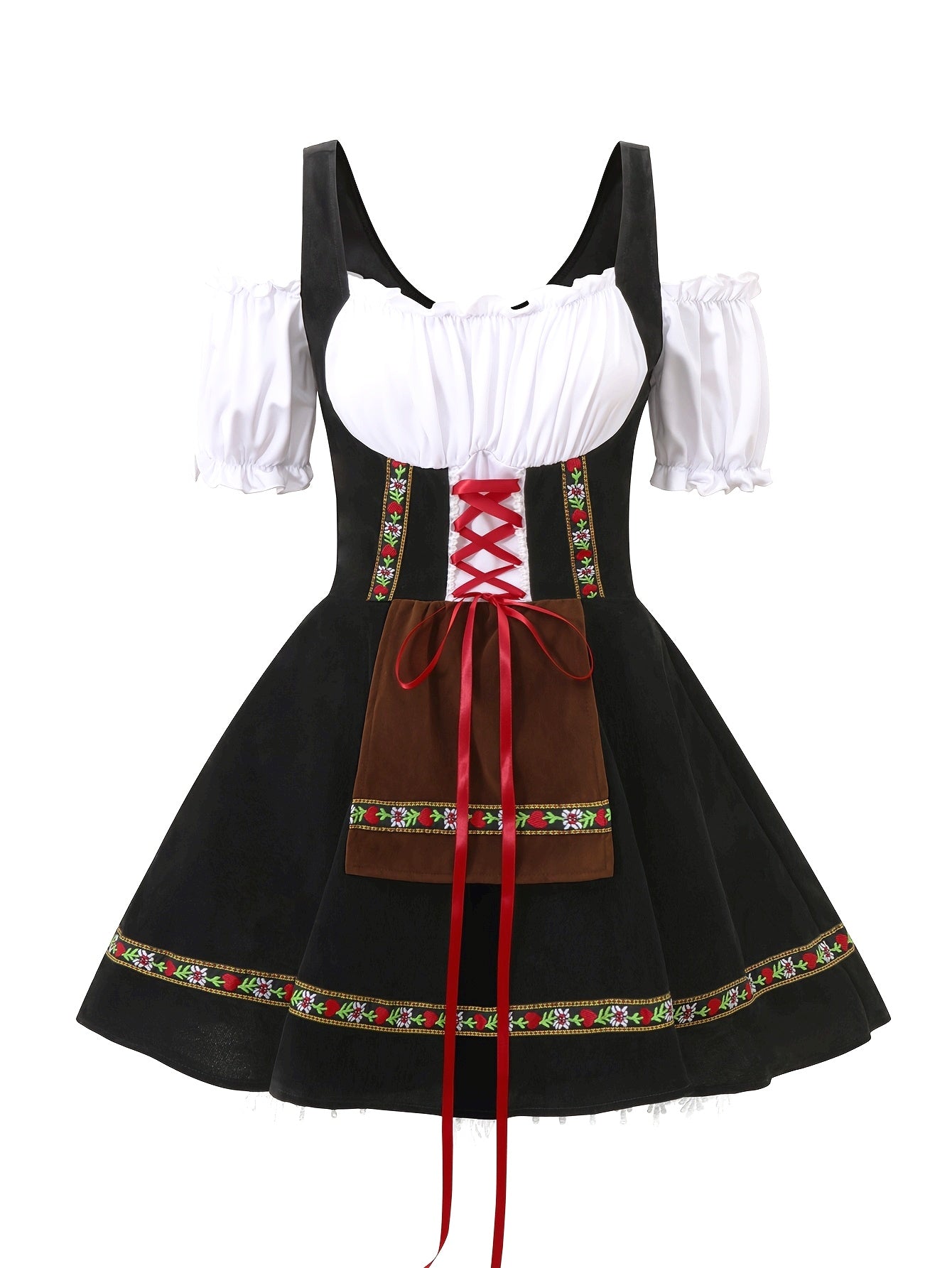 Costume da donna taglia plus bavarese per Halloween | Mini abito con maniche a sbuffo