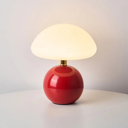 Tischlampe creme Keramik LED Pilz Design