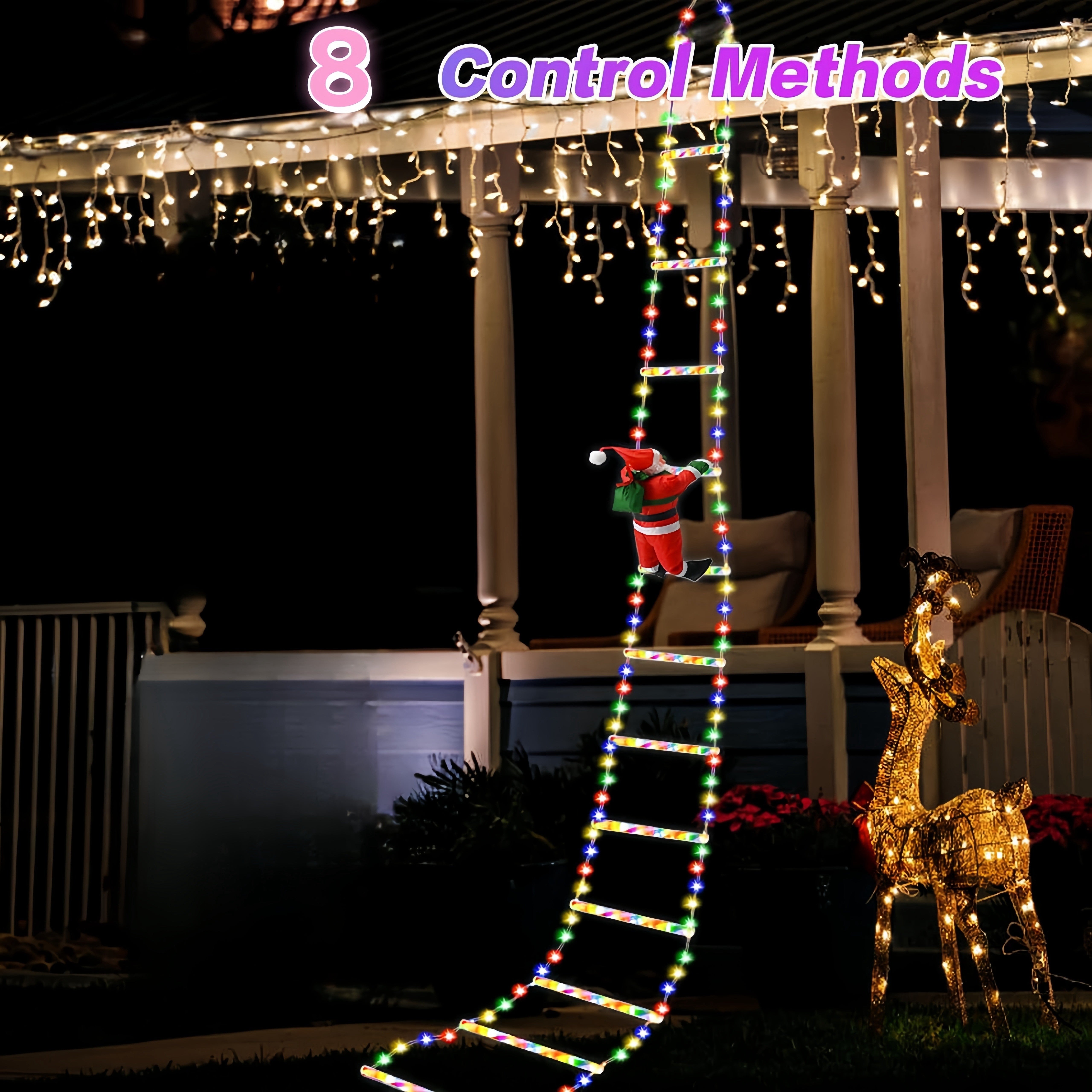Luces de Navidad Escalera de Santa Trepadora Exhibición