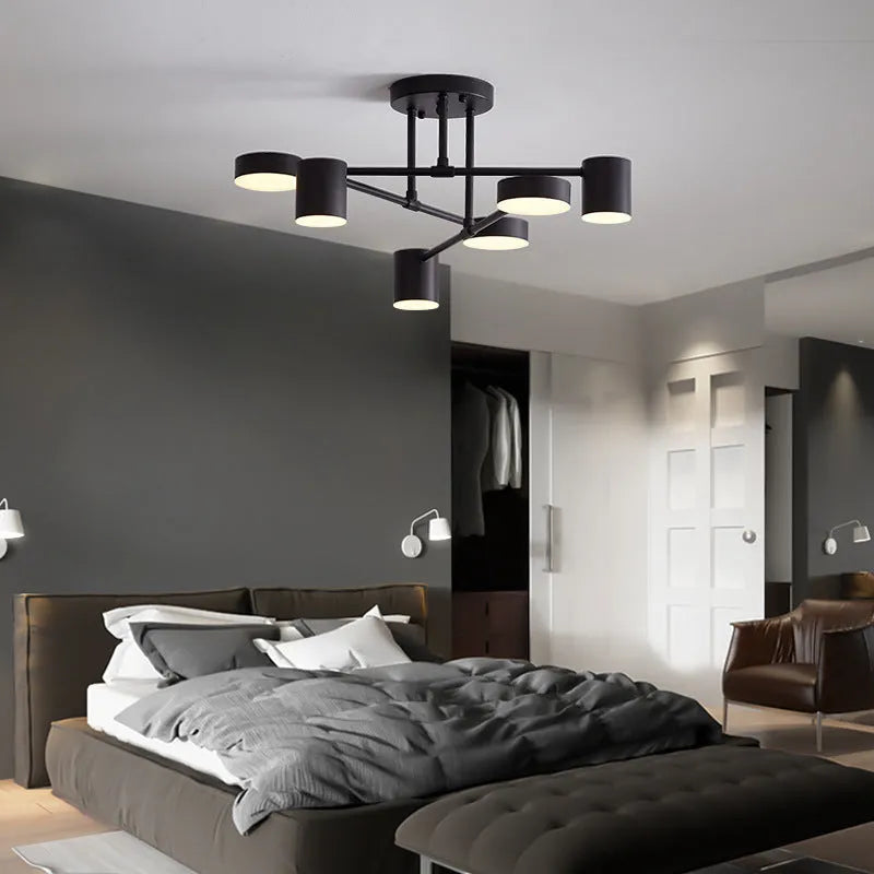 Lámpara de techo moderna con 6 cabezales LED ajustables