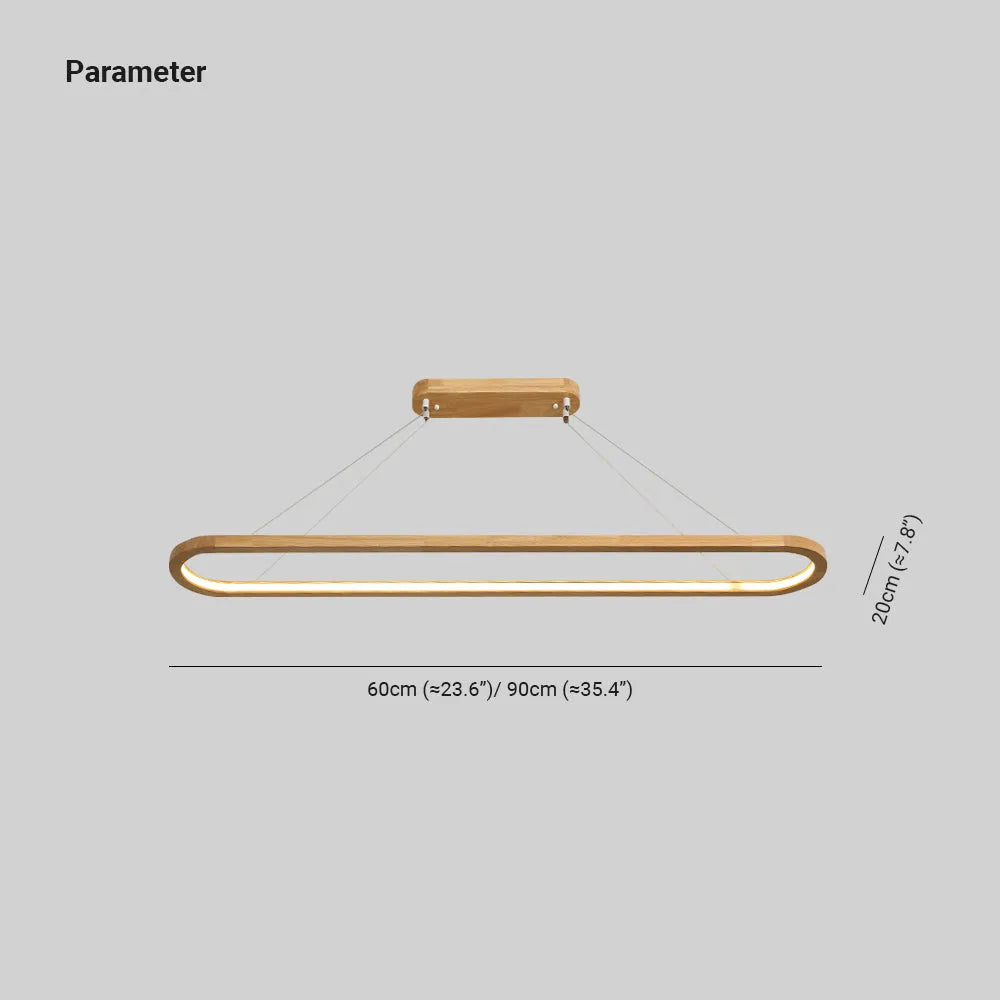 Drewniana lampa wisząca sufitowa LED