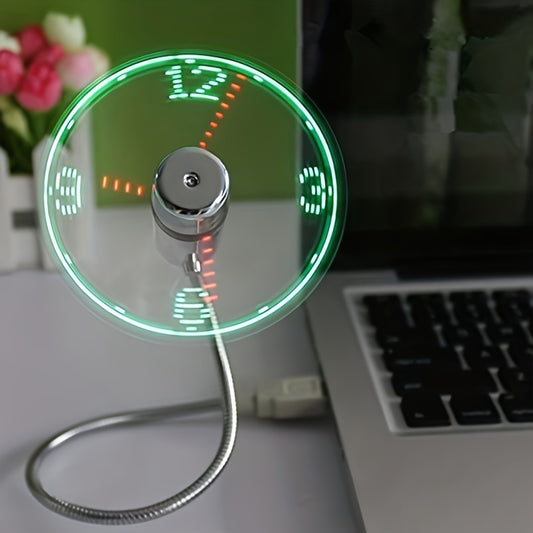 Ventilateur de bureau USB avec affichage horloge LED