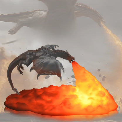 LED Lampa Nocna z Efektem Płomienia Smoka