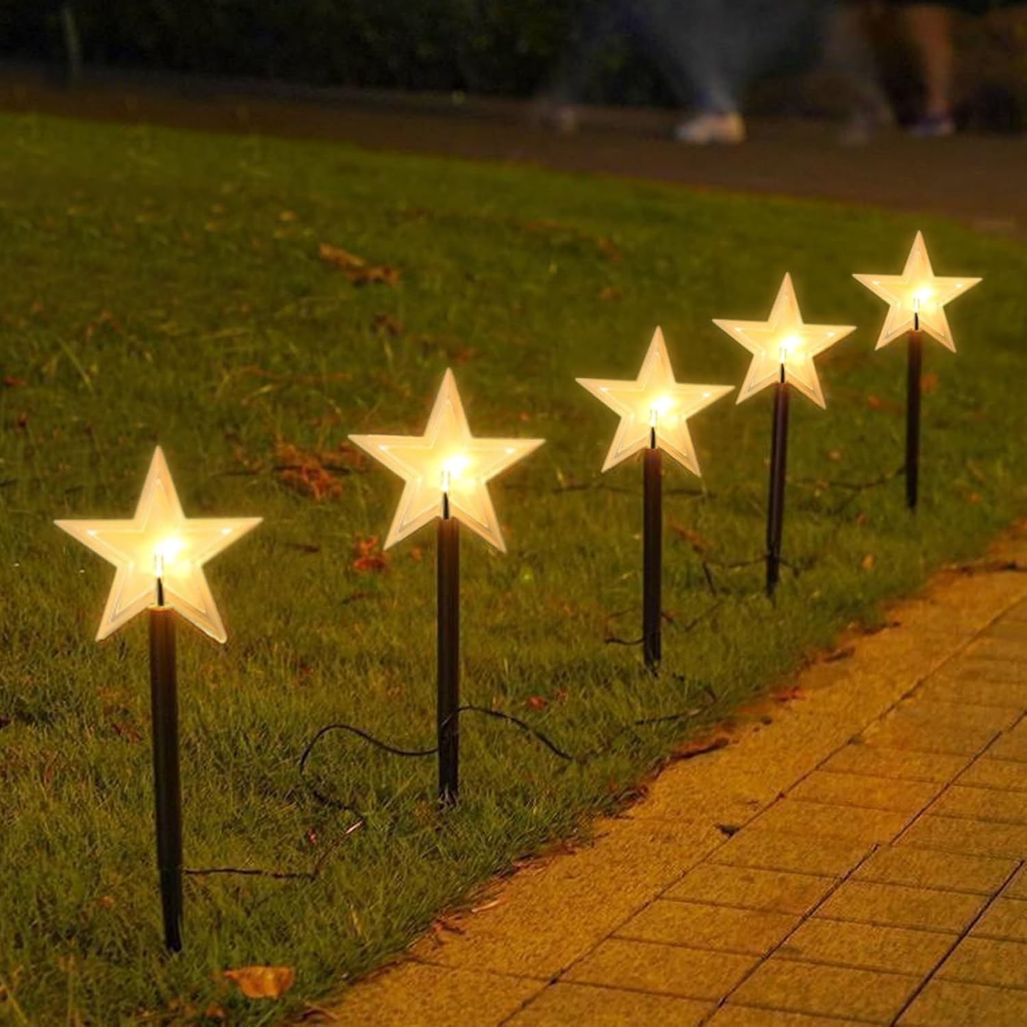 Luces de Estaca para Camino con Estrella de Decoraciones Navideñas