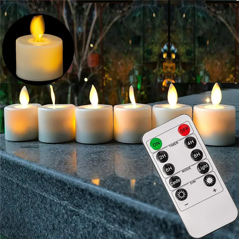Ensemble de bougies LED avec télécommande et scintillement
