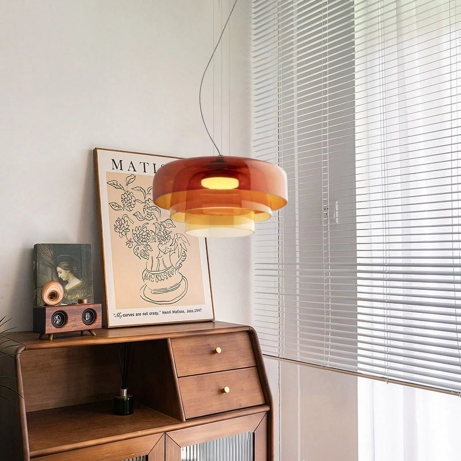 Lampada a sospensione in vetro per sala da pranzo
