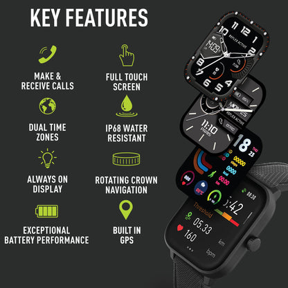 Montre intelligente GPS Suivi de fitness Écran AMOLED