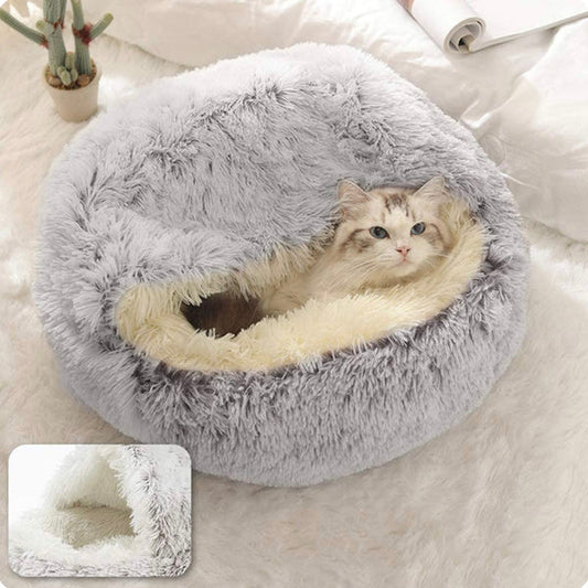 Lit Grotte pour Chat en Peluche Nid Orthopédique