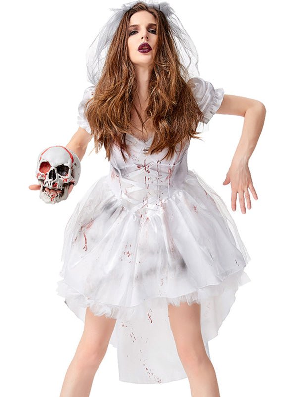Vestido de Disfraz de Halloween para Mujer | Manga Abullonada