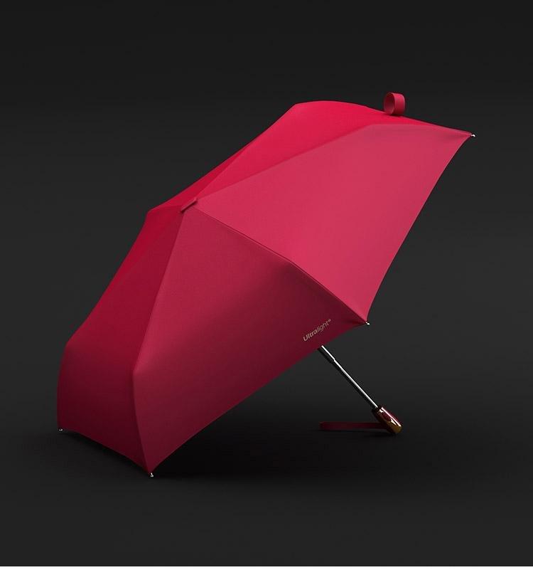 Paraguas de viaje plegable, resistente al viento y a los rayos UV, color rosa