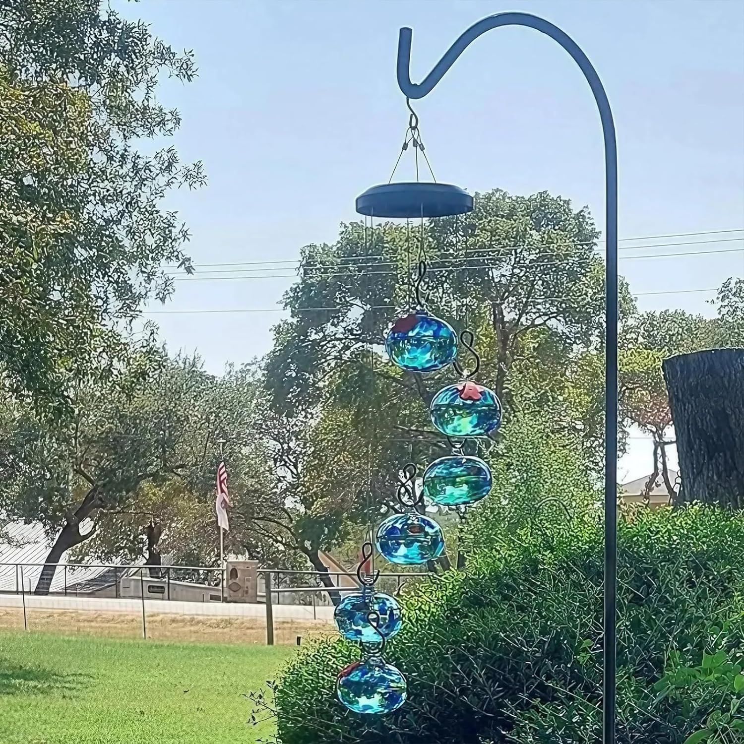 Comedero de pájaros de vidrio adorno colgante para jardín