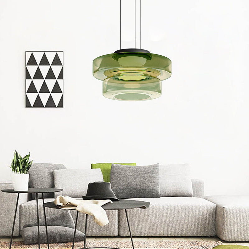 Contemporary Round Glass Pendant Light Fixture – Stylish Modern Lighting for Home Interiors and Elegant Spaces