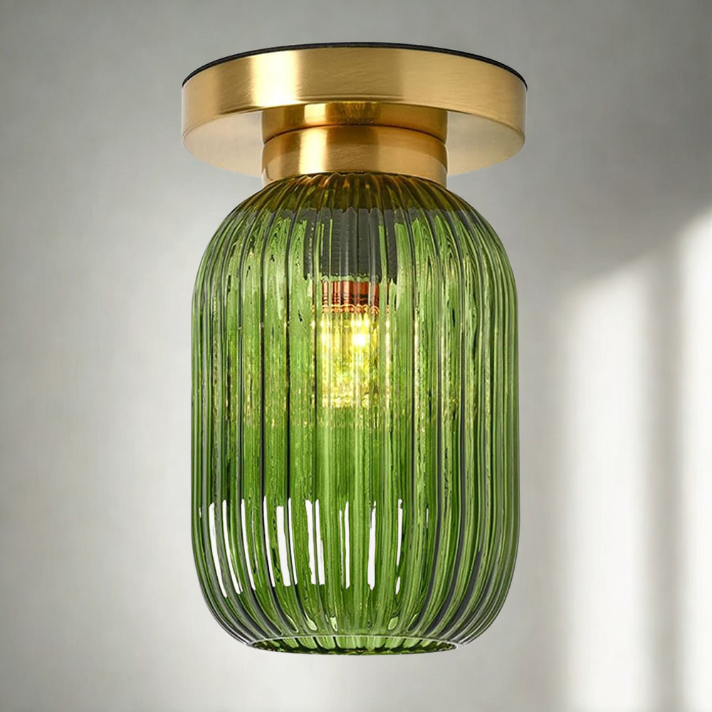 Glass Ceiling Lights Modern Fluted Design