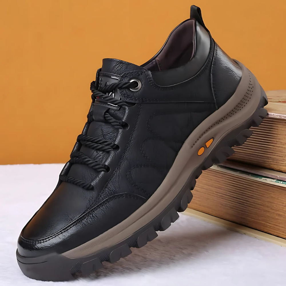 Scarpe da passeggio in pelle da uomo | Sneakers comode antiscivolo