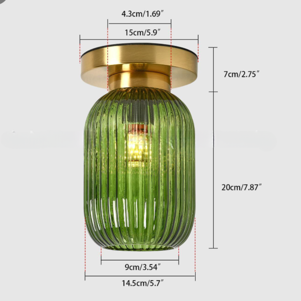 Glass Ceiling Lights Modern Fluted Design