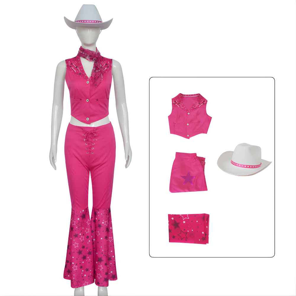 Girls Cowgirl Halloween Costume Jumpsuit Sleeveless Flared Pants
