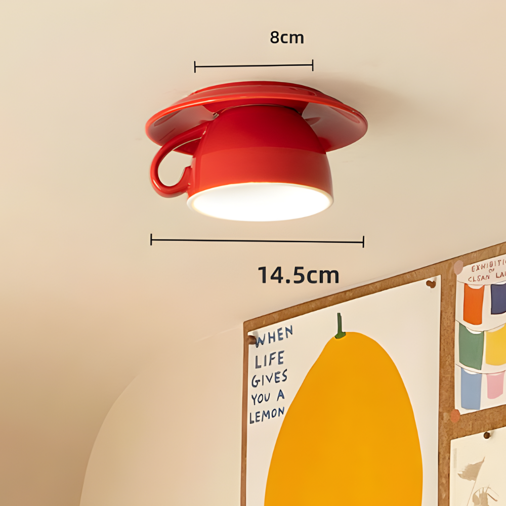Plafonnier design tasse en céramique pour chambres