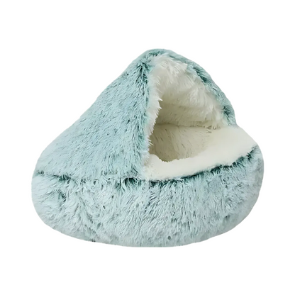 Lit pour chien doux en peluche, maison en forme de grotte