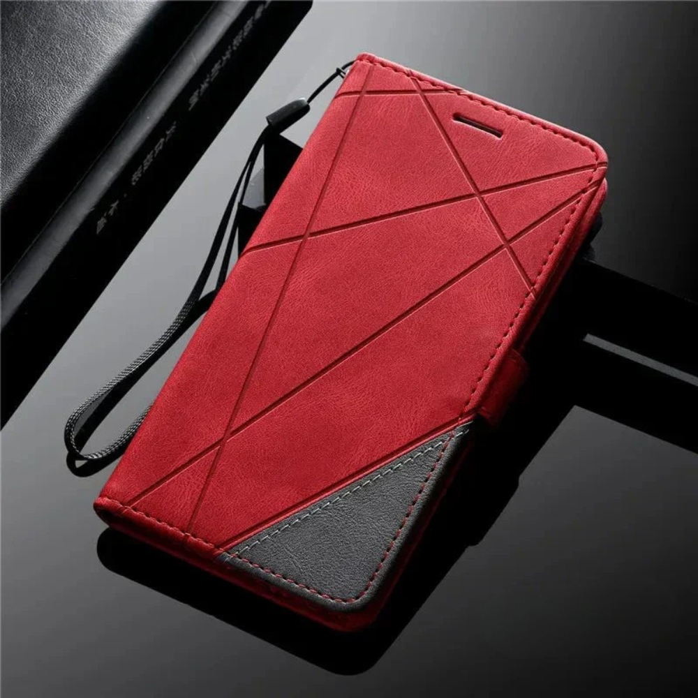 Funda para teléfono con tapa de cuero