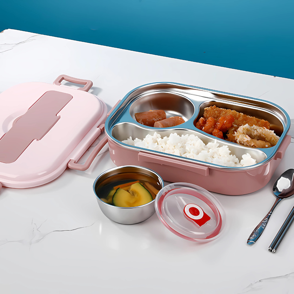 Bento-Lunchbox aus Edelstahl mit Fächern