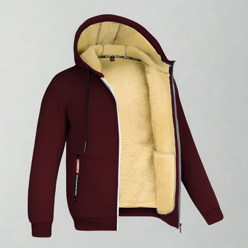 Unisex Übergroßer Reißverschluss Hoodie Sherpa Gefütterte Sweatshirt Jacke