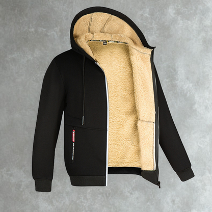 Unisex Übergroßer Reißverschluss Hoodie Sherpa Gefütterte Sweatshirt Jacke