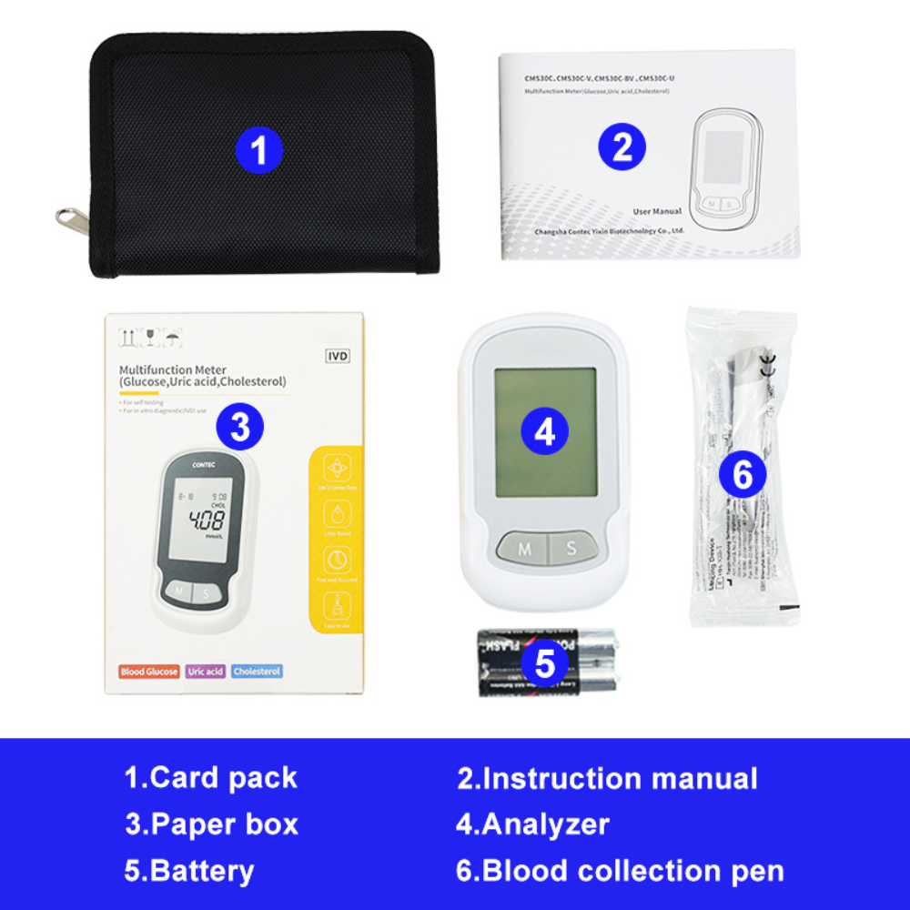 Cholesterin Heimtest-Kit Tragbarer Blutmonitor