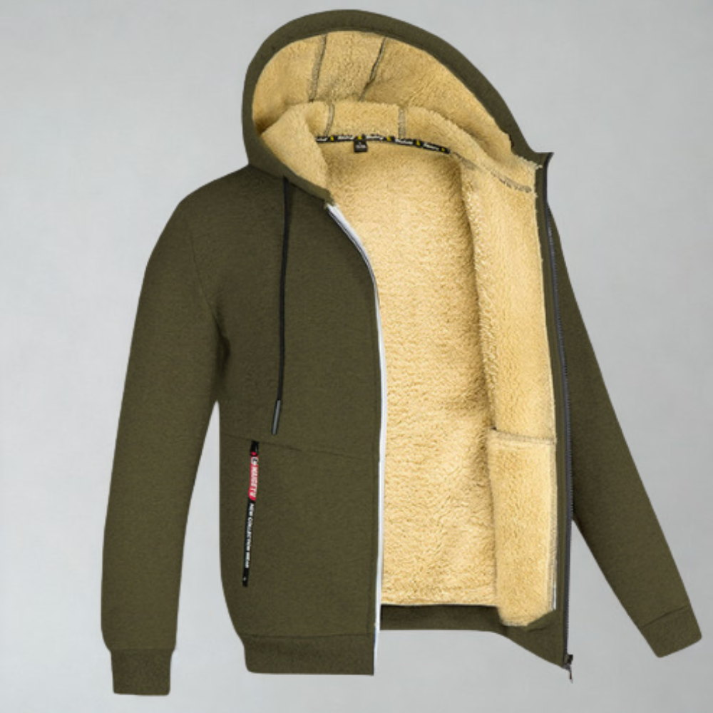 Unisex Übergroßer Reißverschluss Hoodie Sherpa Gefütterte Sweatshirt Jacke