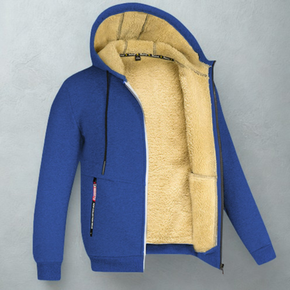 Unisex Übergroßer Reißverschluss Hoodie Sherpa Gefütterte Sweatshirt Jacke