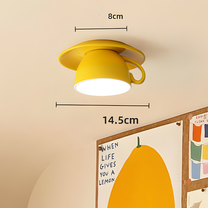 Plafonnier design tasse en céramique pour chambres