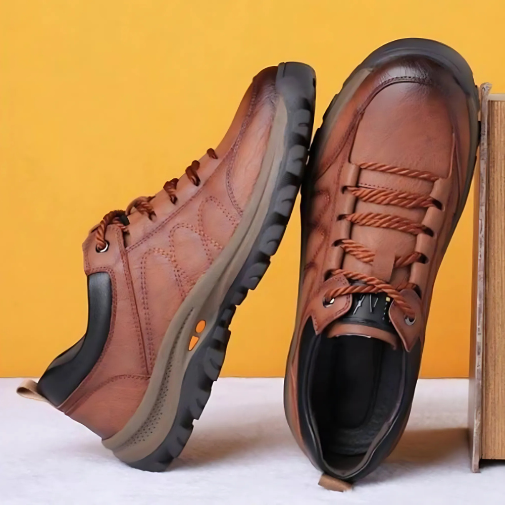 Herren Leder Wanderschuhe | Bequeme rutschfeste Turnschuhe