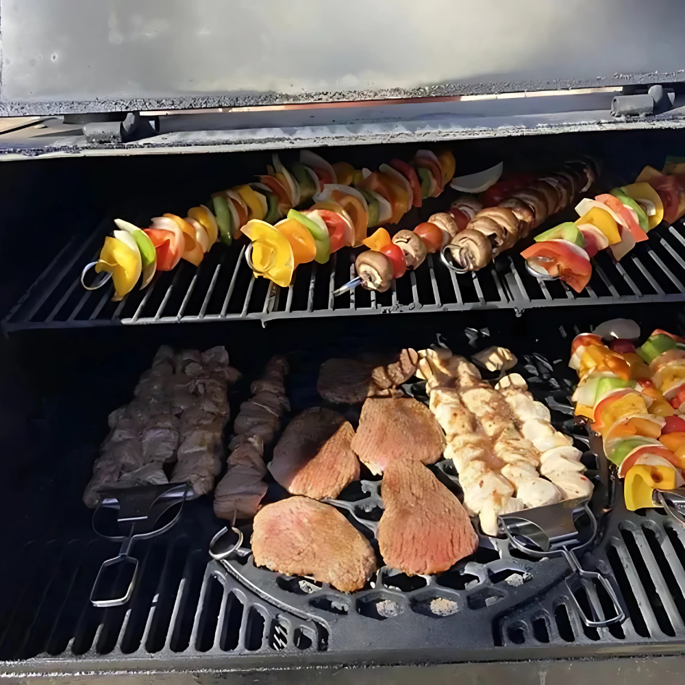 Edelstahl BBQ Spieße Dreifach Grillwerkzeug