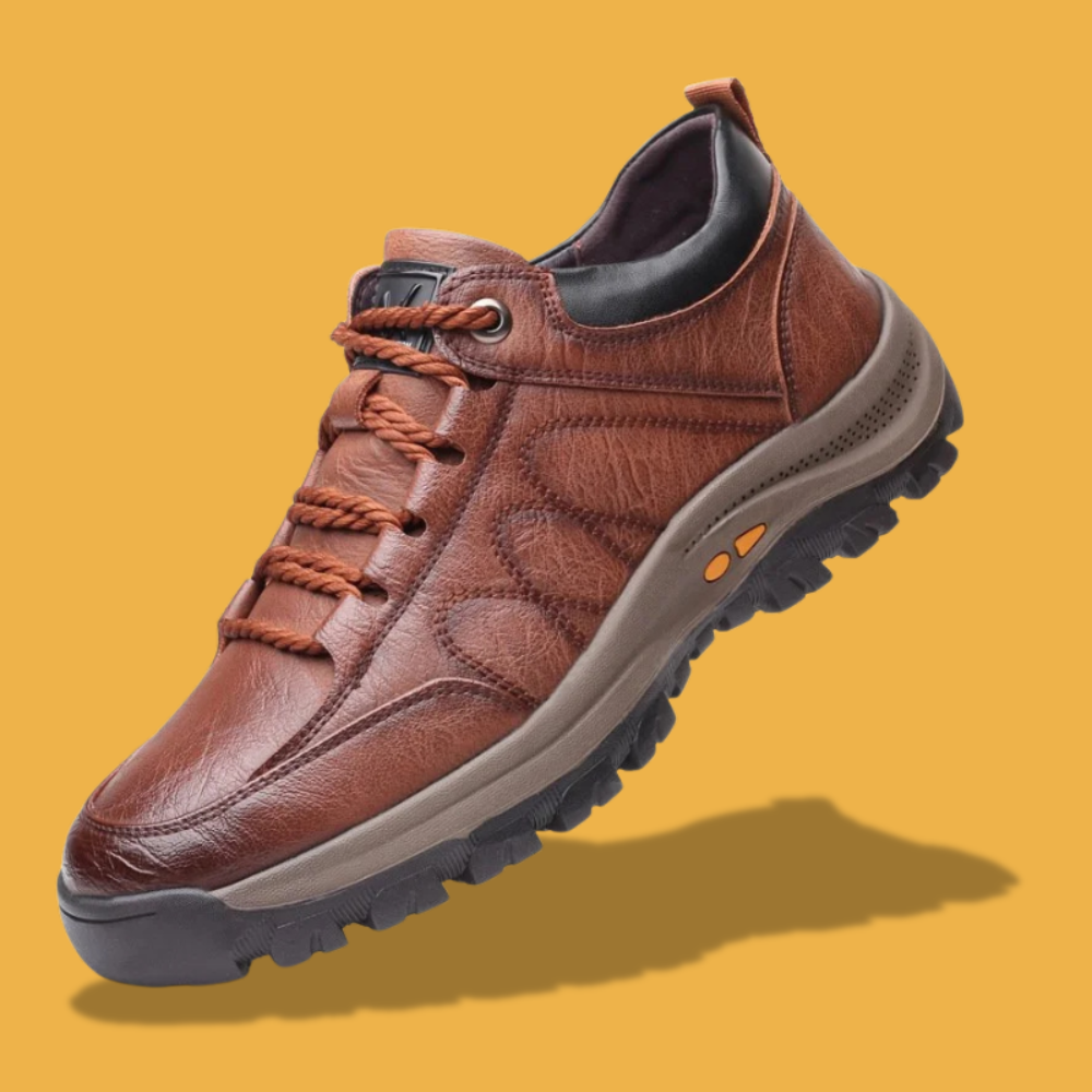 Herren Leder Wanderschuhe | Bequeme rutschfeste Turnschuhe