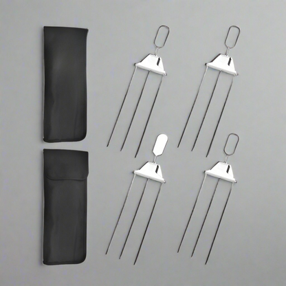 Stainless Steel BBQ Skewers Triple Grill Tool