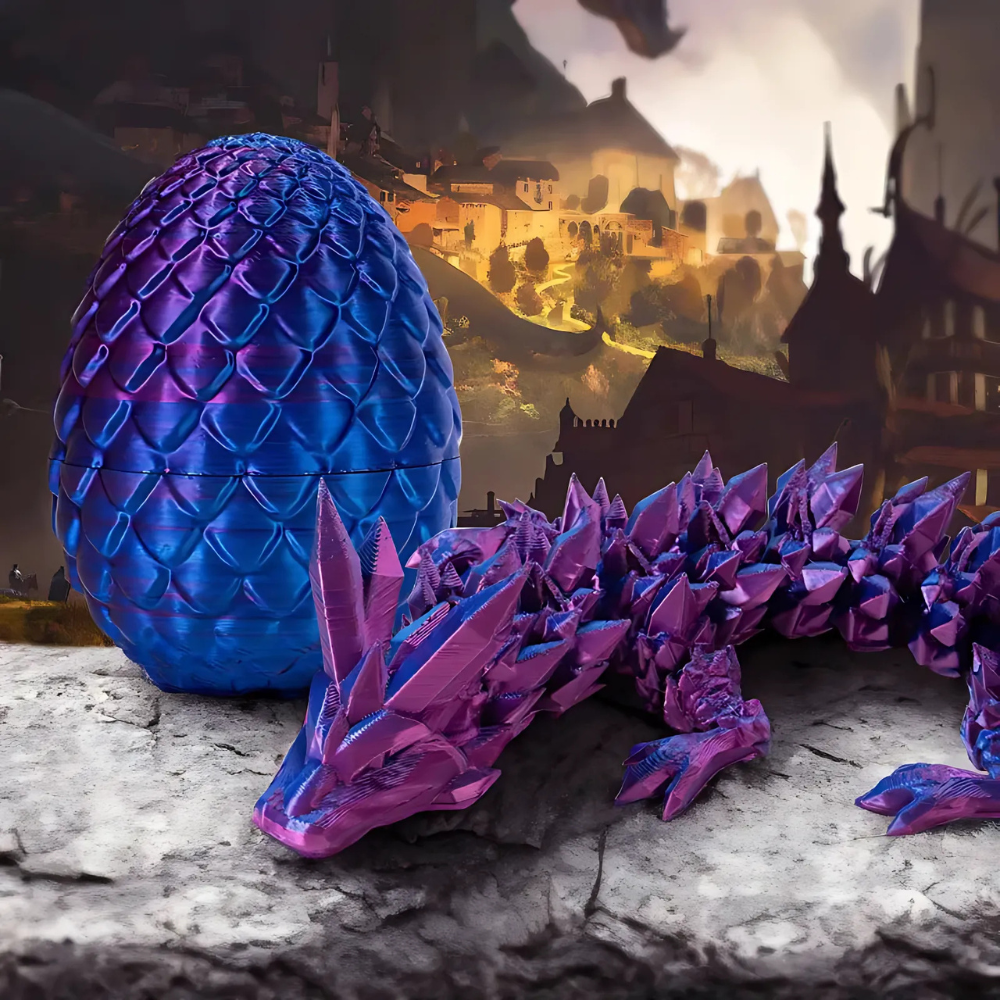 Dragon Egg Crystal Figurine 3D Printed Toy
