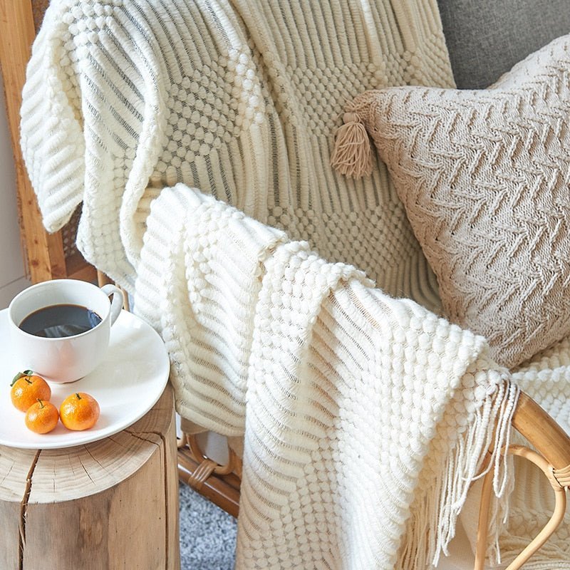 Sofaüberwurf gestrickte Baumwoll-Dekorationsdecke