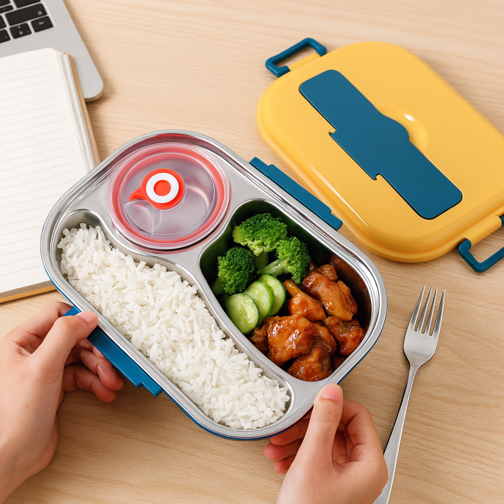 Bento-Lunchbox aus Edelstahl mit Fächern