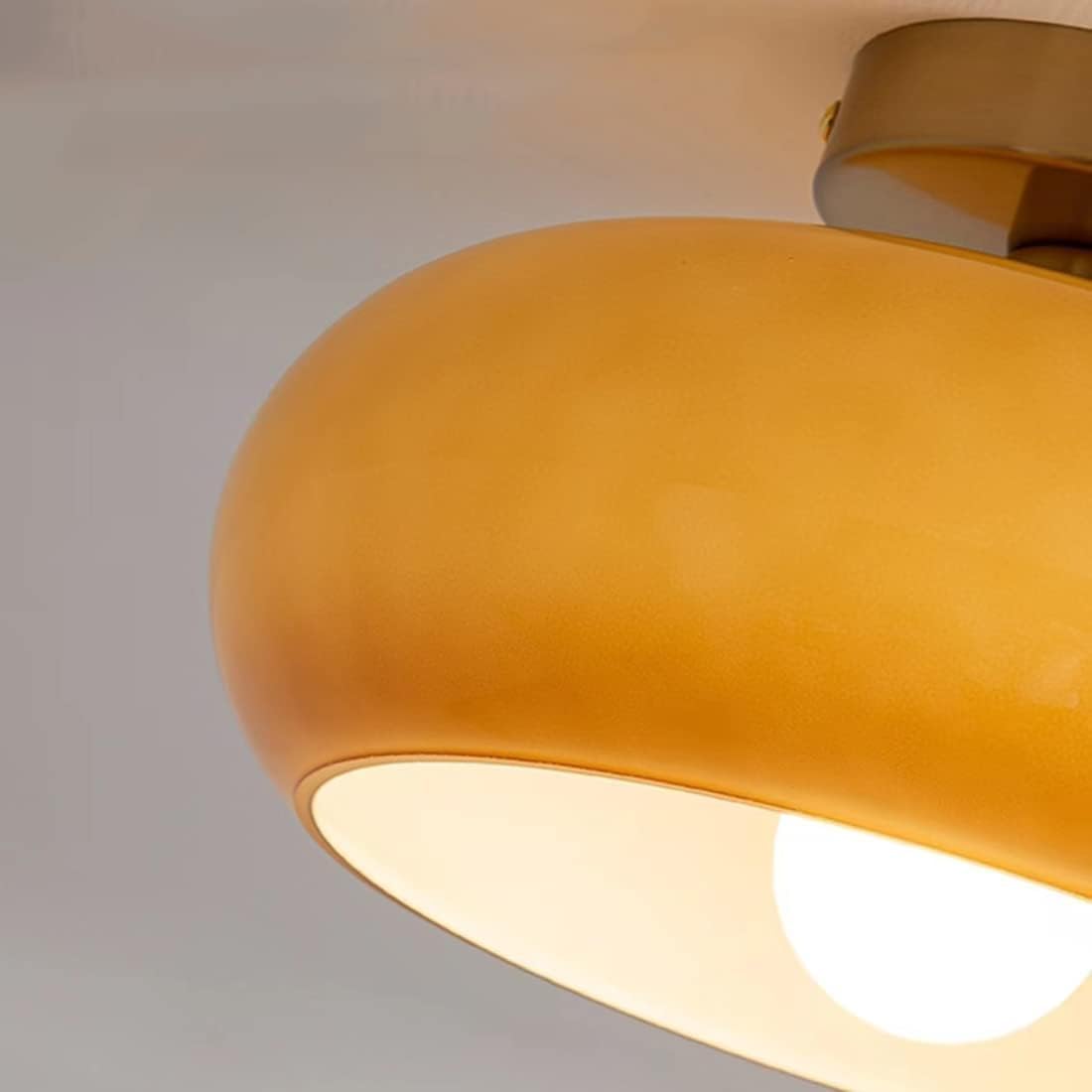 Lampade da soffitto moderne in vetro e legno a plafone