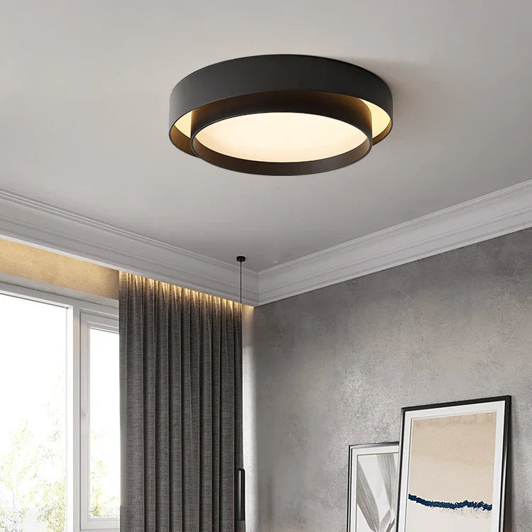 Lampada da soffitto moderna rotonda in metallo con LED