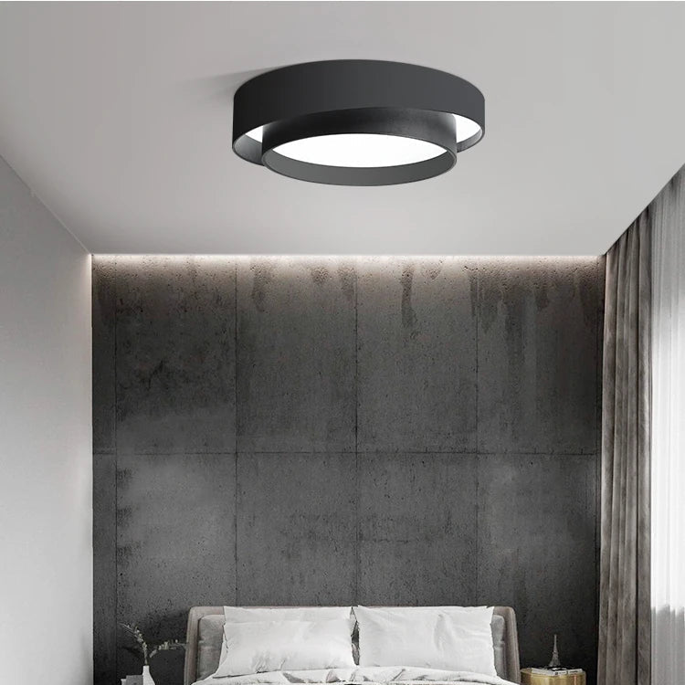 Lampada da soffitto moderna rotonda in metallo con LED