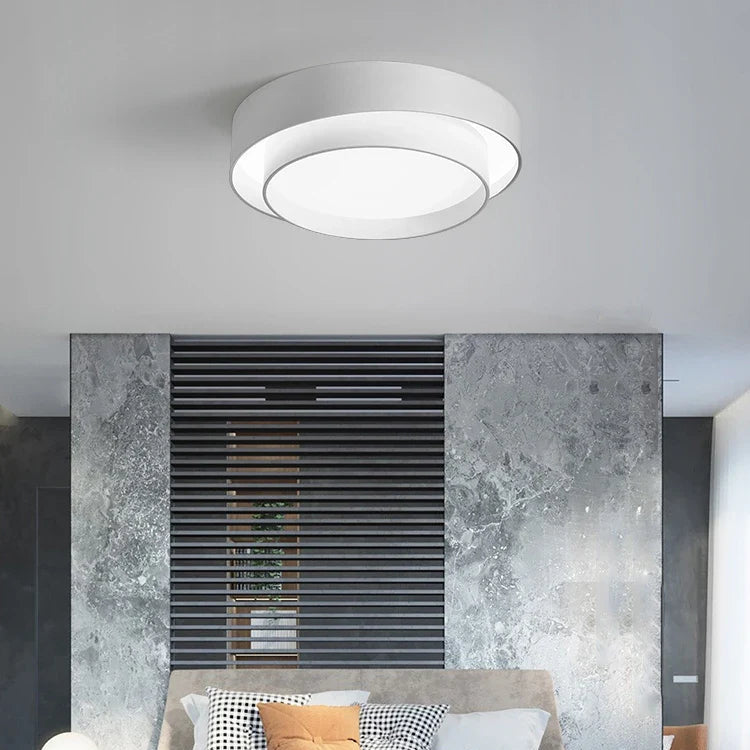 Lámpara de techo moderna redonda de metal con LED