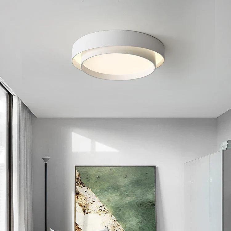 Lámpara de techo moderna redonda de metal con LED